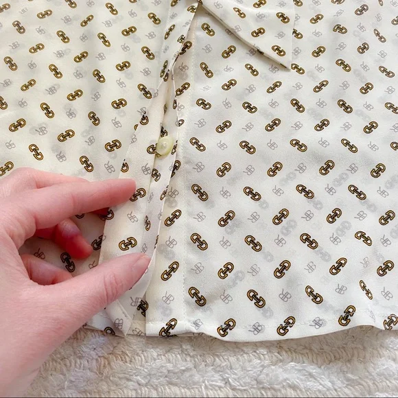 Banana Republic petite monogram silk blouse - Picture 6 of 11